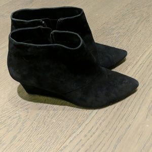 Galossi Pointed Toe Wedge Booties